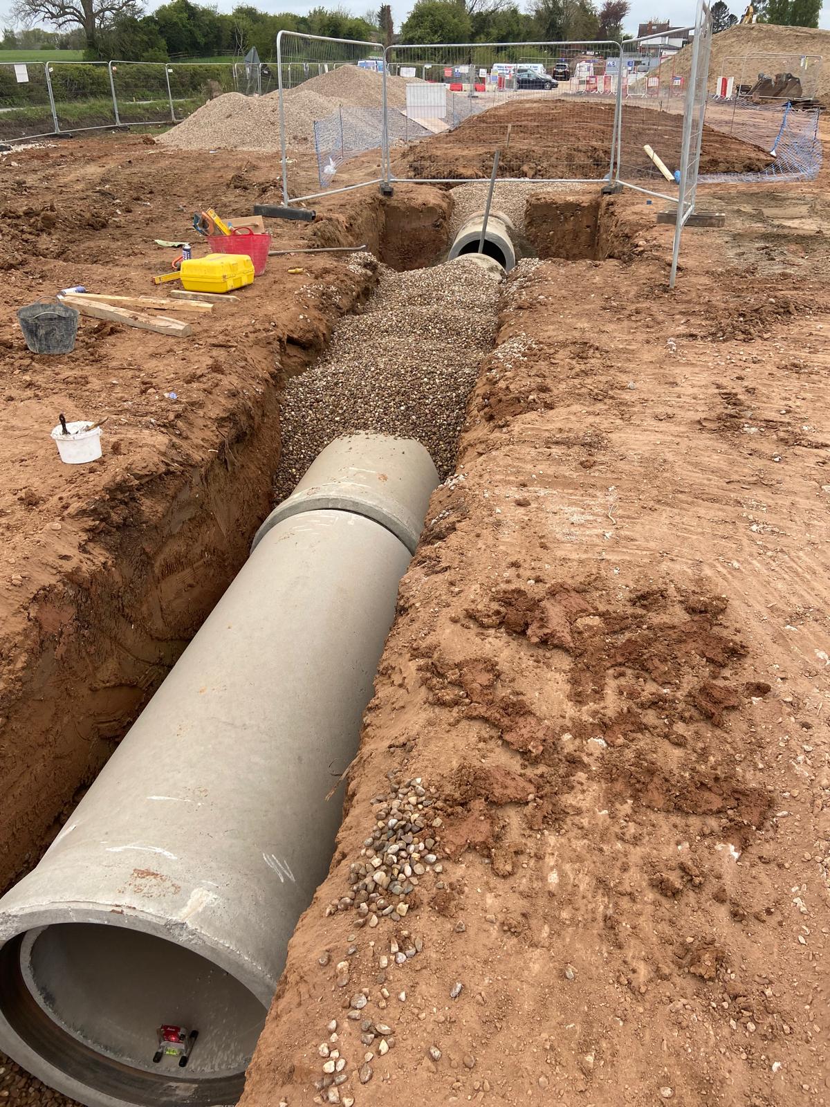 Heavy machinery excavation work